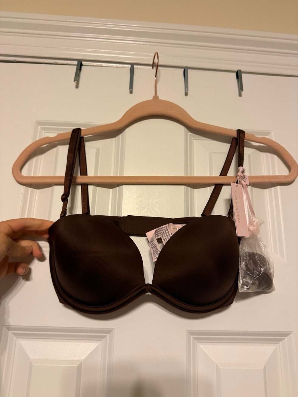 Victoria's Secret Bare Invisible Solutions Open Plunge Push-Up Bra in Ganache